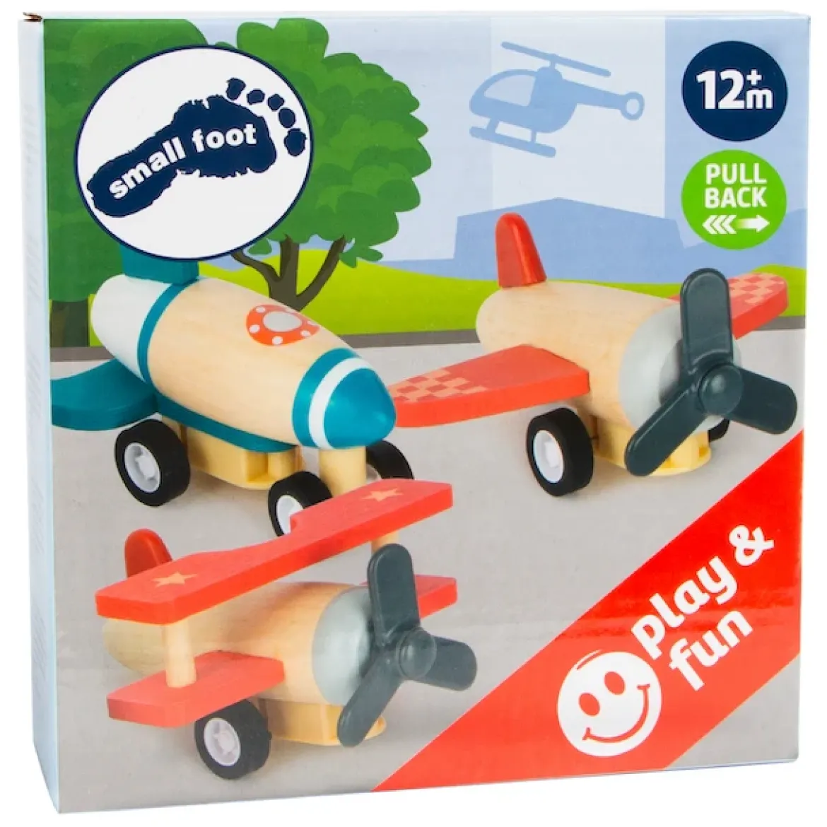 Aufzieh-Flieger Set aus Holz