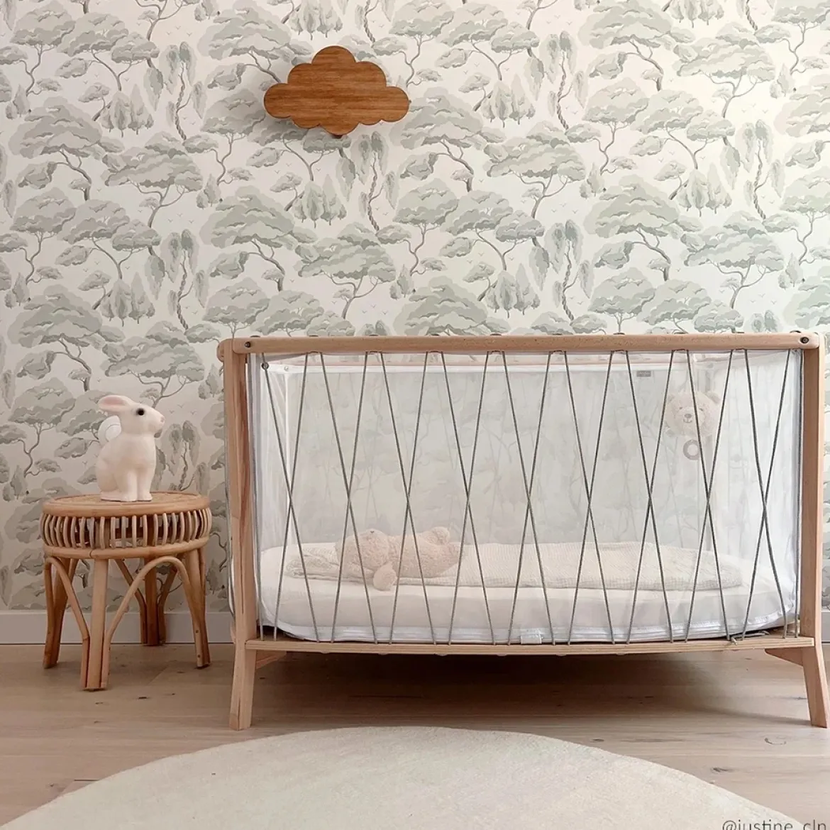 Babybett KIMI inkl. Matratze | Moosgrün