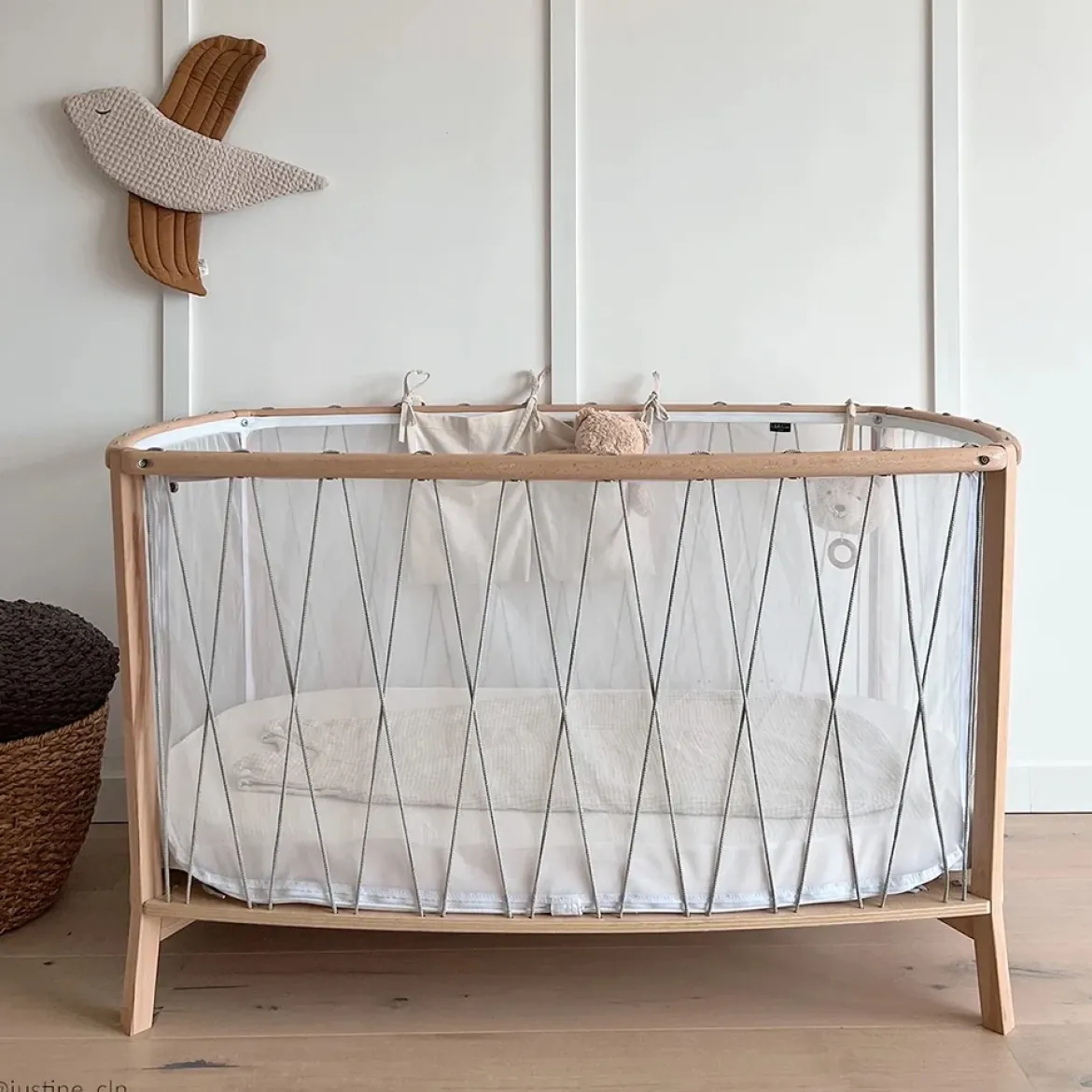 Babybett KIMI inkl. Matratze | Moosgrün