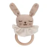 Beißring mit Rassel aus Alpakawolle | Hase beige