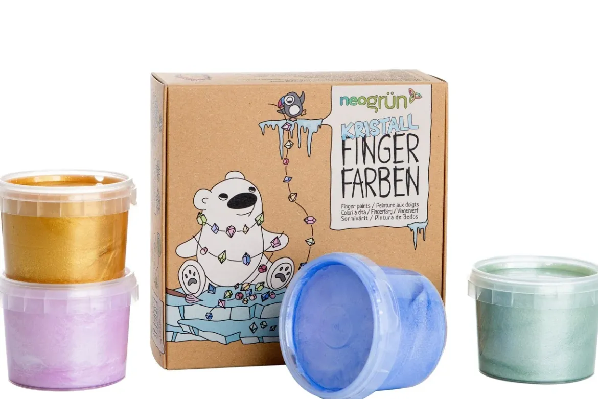 Bio-Kristall-Fingerfarben | 4er Set Mika