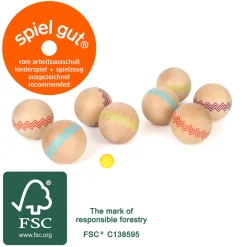 Boule-Spiel aus FSC-Massivholz