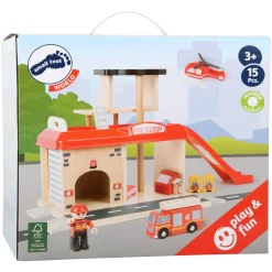 Feuerwehrwache aus FSC-Holz mit Zubehör