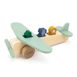 Flugzeug mit Tieren aus Naturholz