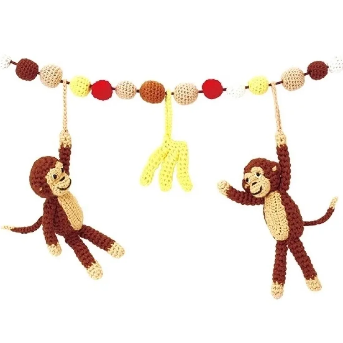 Gehäkelte Kinderwagenkette Affe CHARLIE (braun)