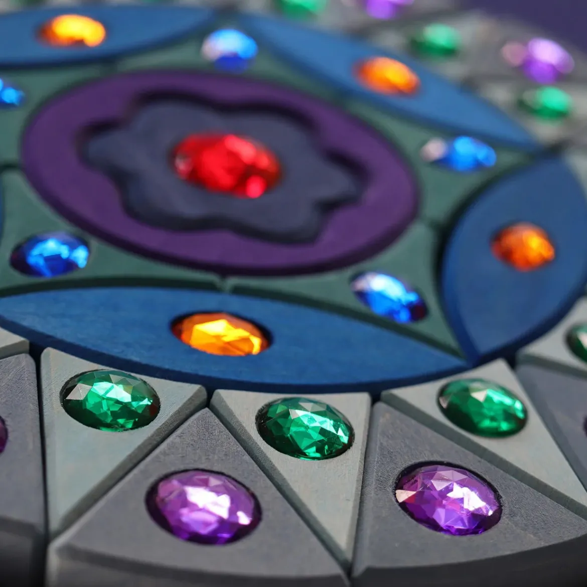 Grimms kleines Glitzermandala | 44 Teile im Holzrahmen