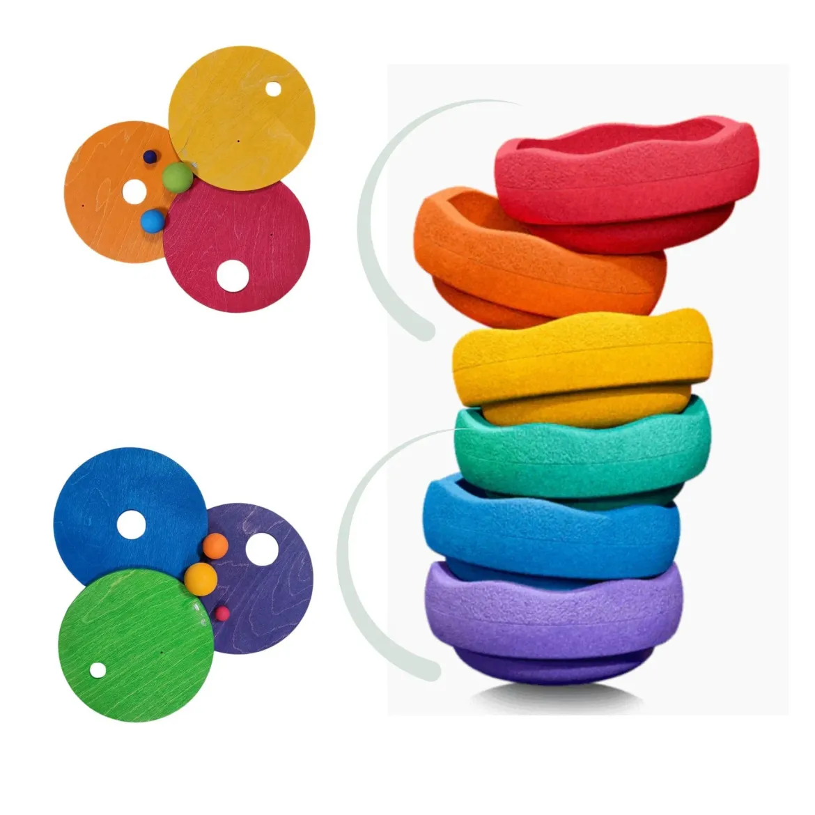 GRIMM'S x Stapelstein® | Kullerscheiben cool rainbow