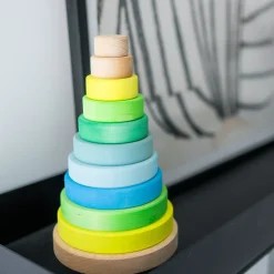 Großer Scheibenturm Neongrün | 11 Teile