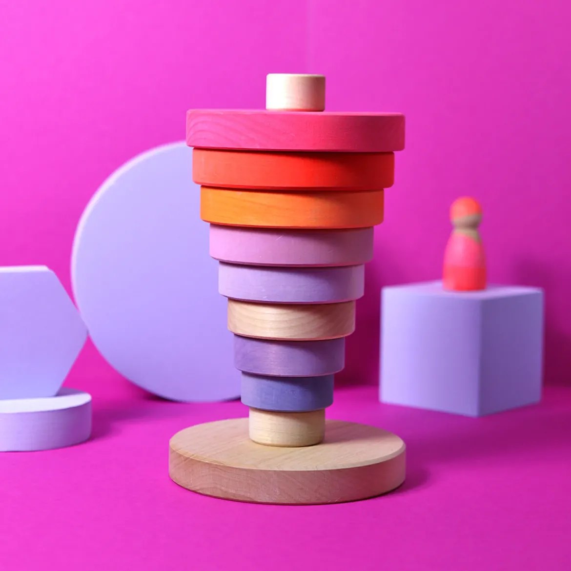Großer Scheibenturm Neonpink | 11 Teile