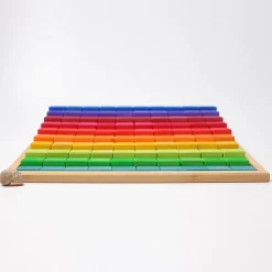 Große Stufenzählstäbe Regenbogen | 101-teilig