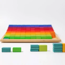 Große Stufenzählstäbe Regenbogen | 101-teilig