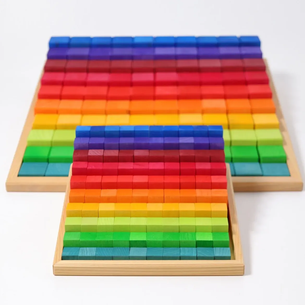 Große Stufenzählstäbe Regenbogen | 101-teilig