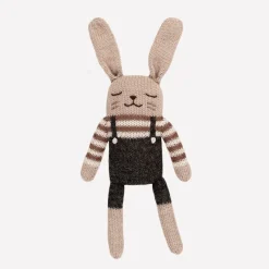 Hase aus Baby-Alpakawolle | Schwarzer Strampler