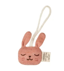 Hänge-Rassel aus Baby-Alpakawolle | Hase (rosé)