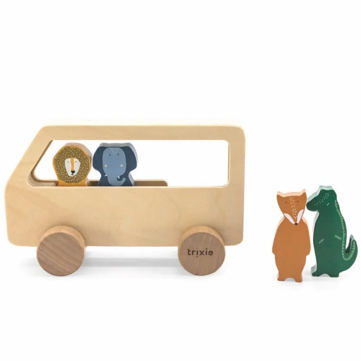 Holz-Bus mit Tieren