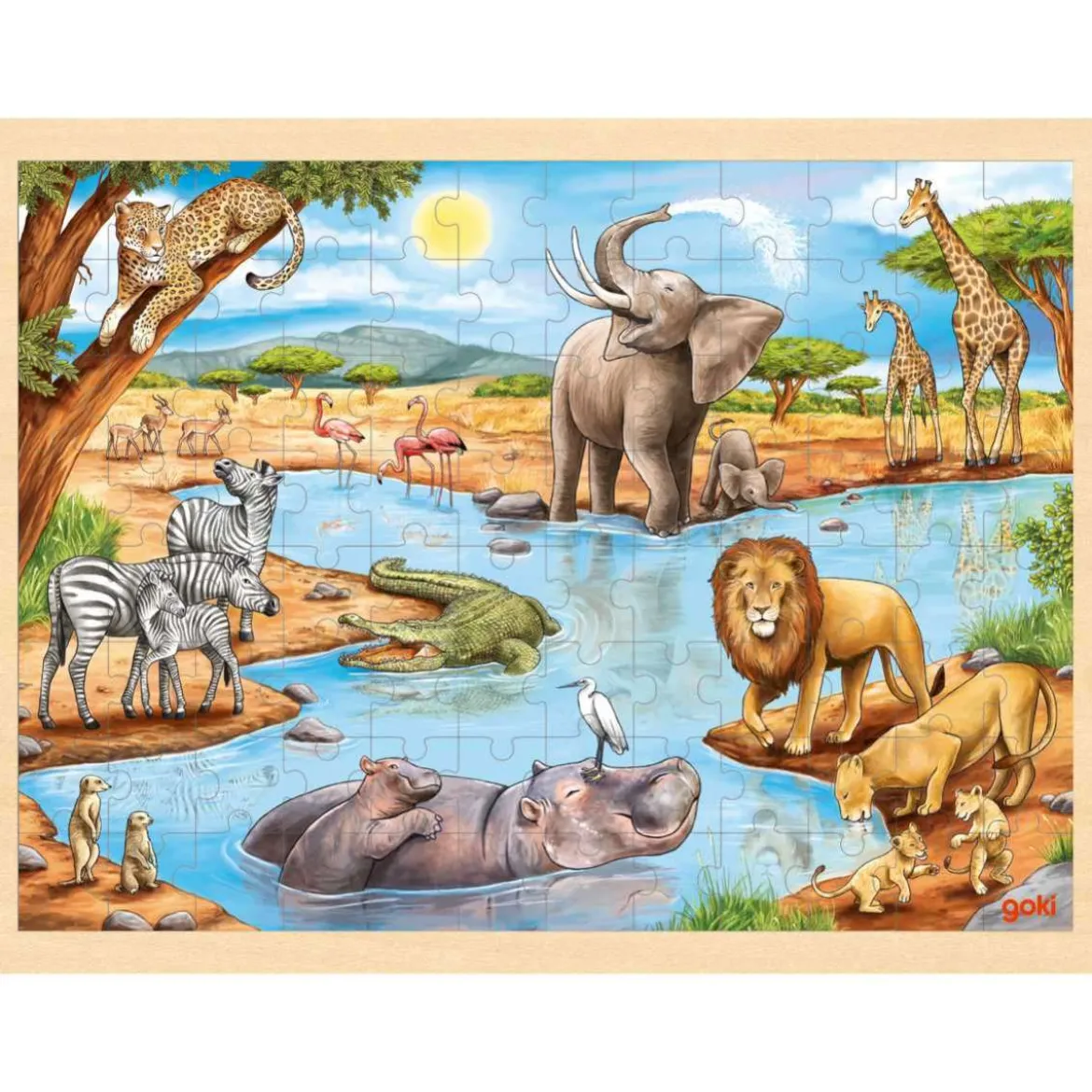 Holz Einlegepuzzle Afrikanische Savanne | 96 Teile
