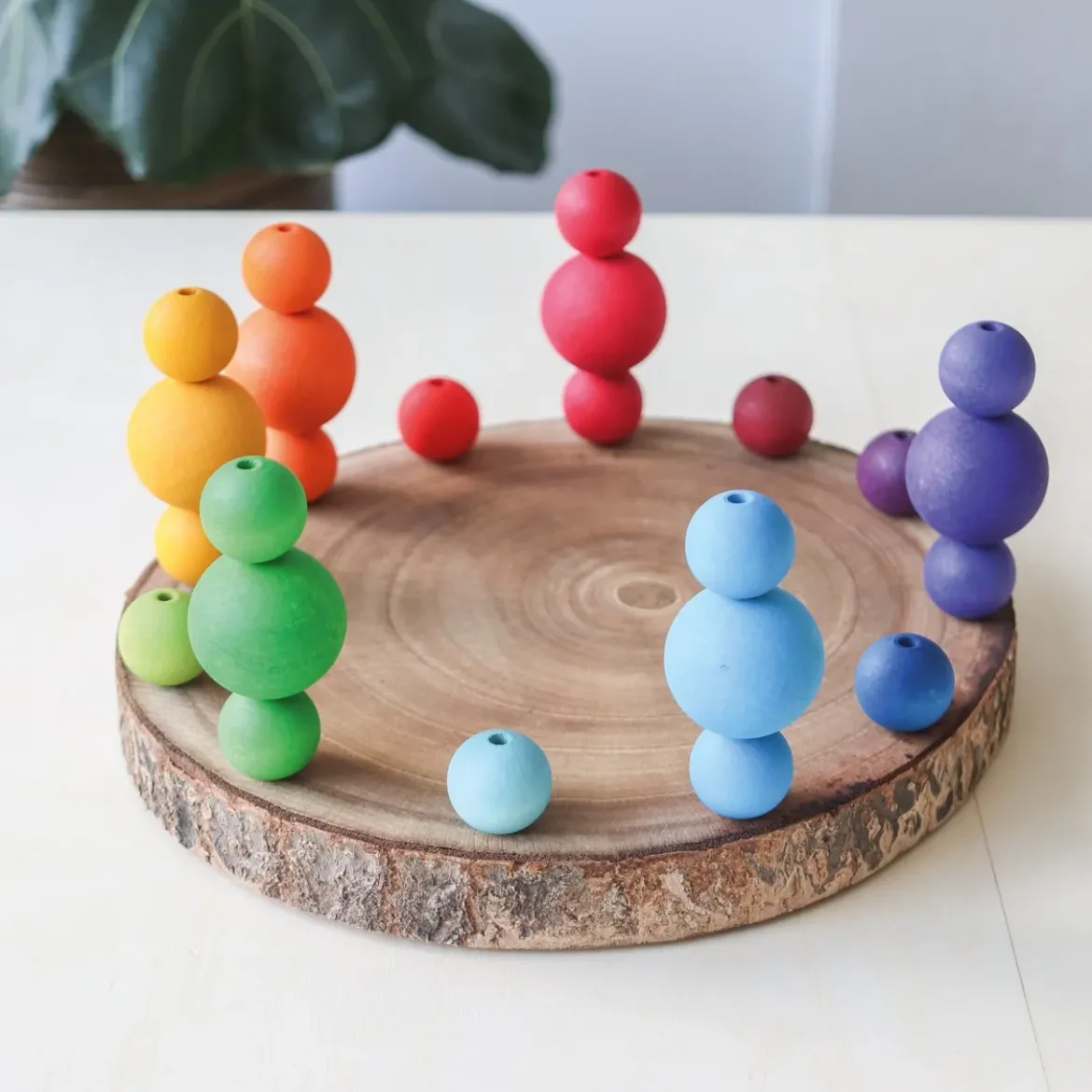 Holzkugeln Regenbogen