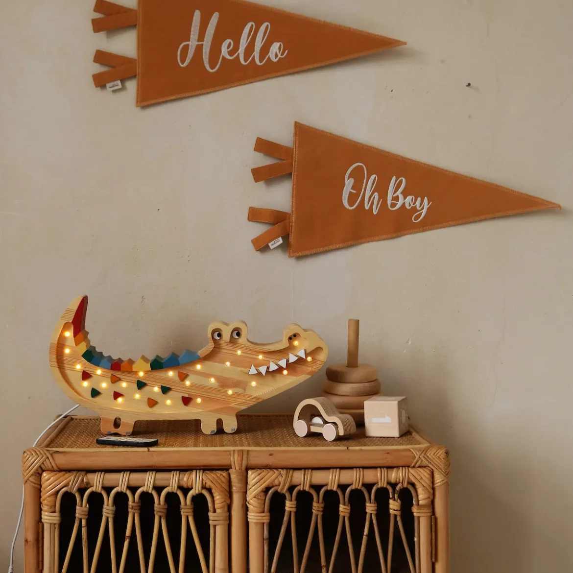 Kinderlampe | Krokodil in Karibisch Braun