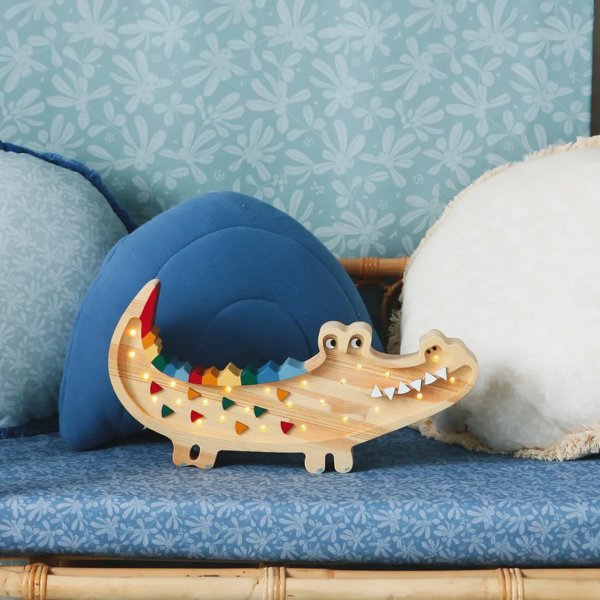 Kinderlampe | Krokodil in Karibisch Braun