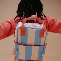 Kinderrucksack Stripes | Cloud Blue & Twiggy Beige (4-7 Jahre)