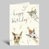Klappkarte zum Geburtstag | Drei Alpakas | Happy Birthday
