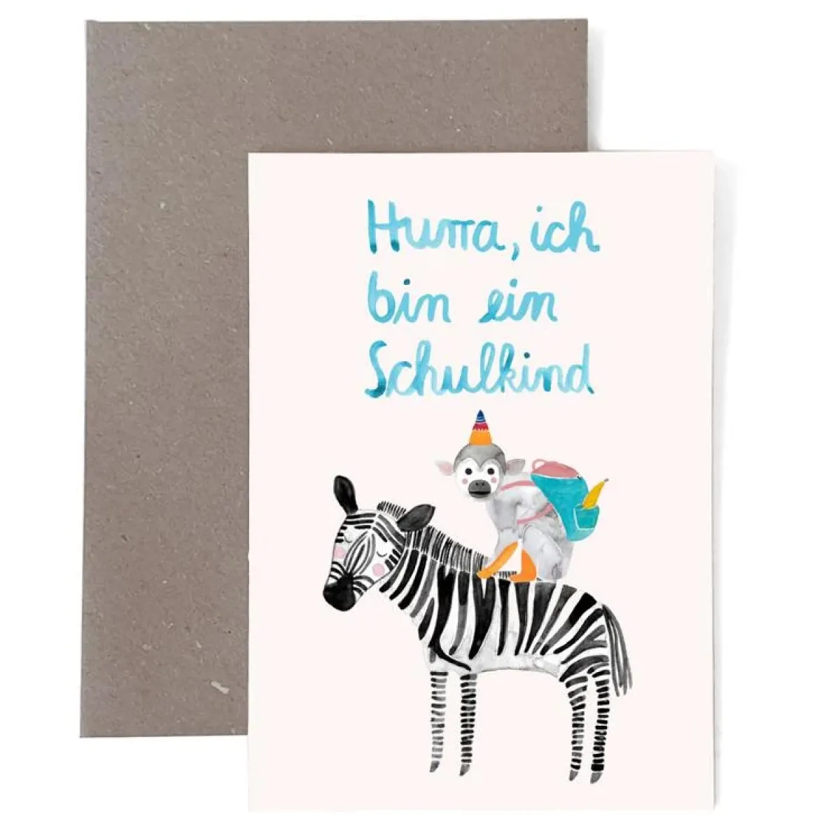 Klappkarte zur Einschulung | Hurra, ich bin ein Schulkind
