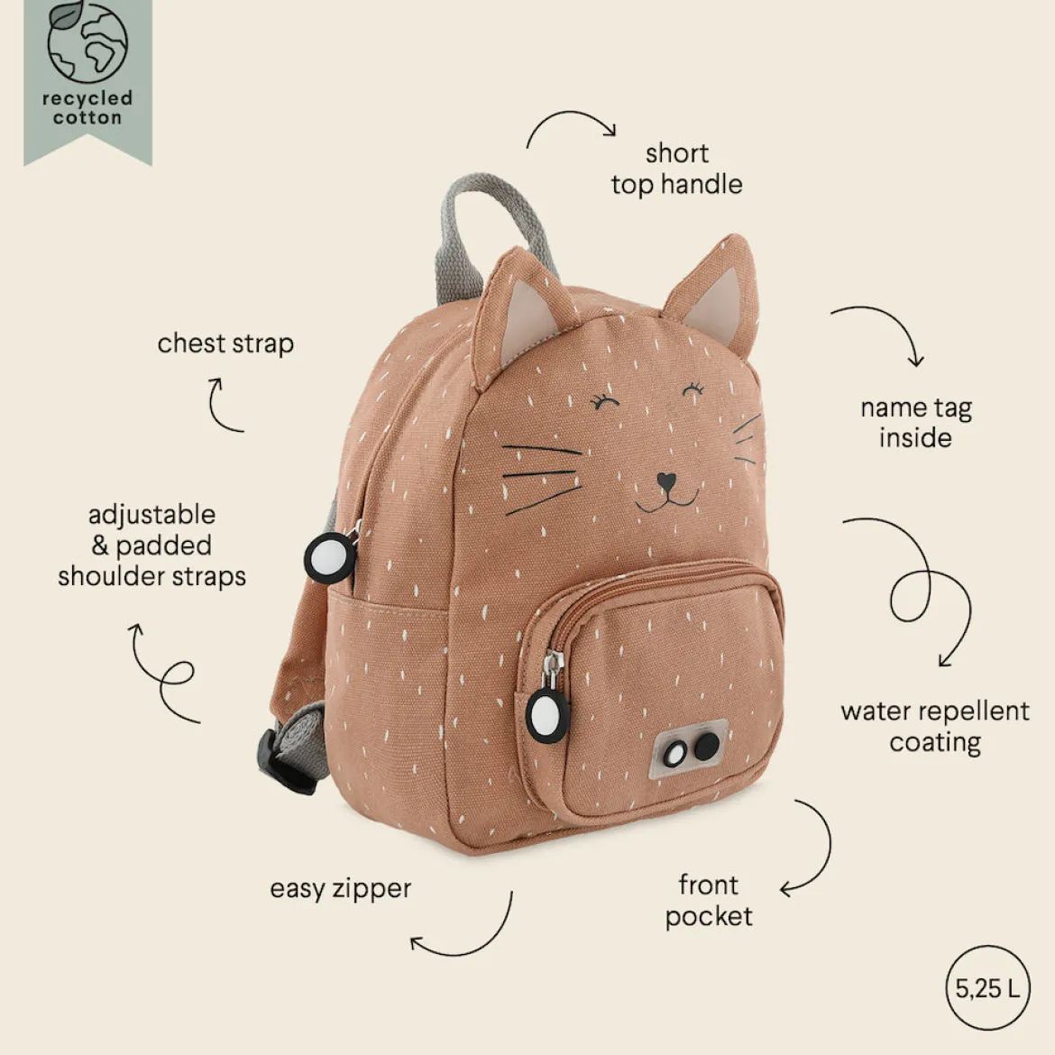 Kleiner Kinderrucksack Mrs. Cat