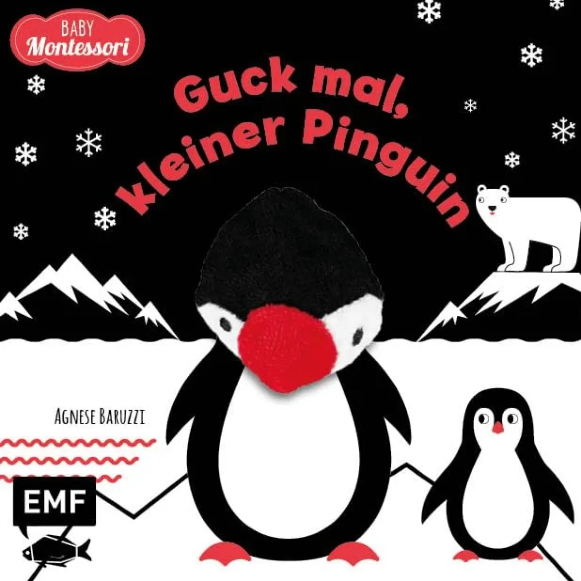 Kontrastbuch für Babys: Guck mal, kleiner Pinguin | Fingerpuppenbuch