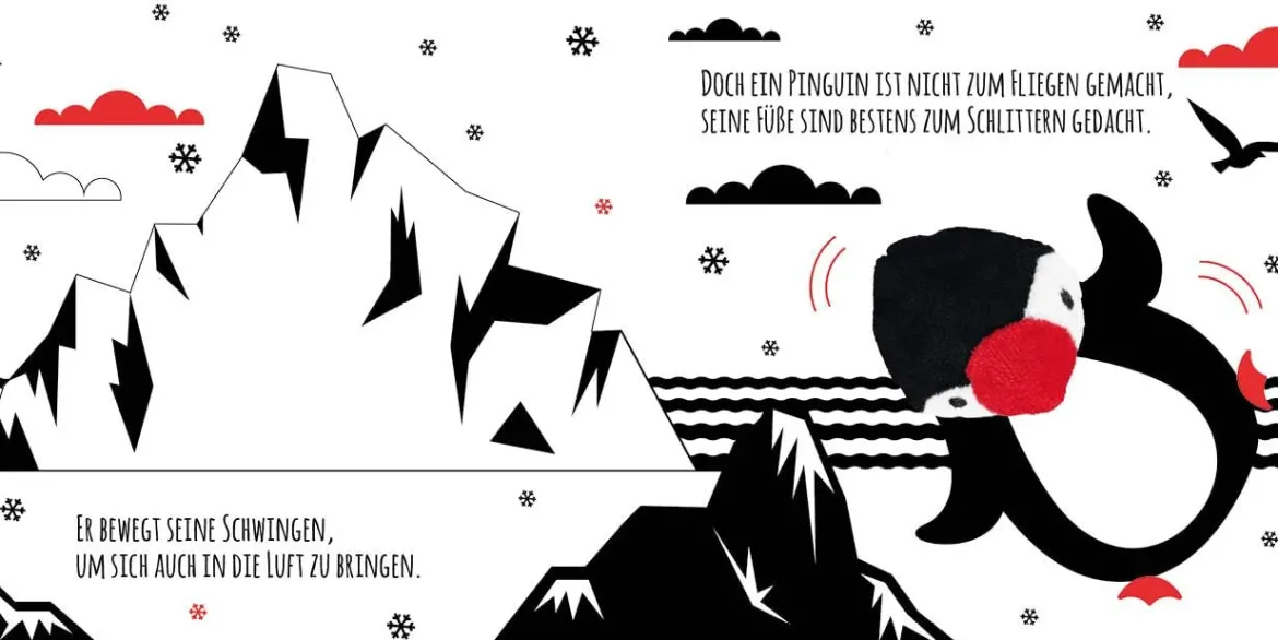 Kontrastbuch für Babys: Guck mal, kleiner Pinguin | Fingerpuppenbuch