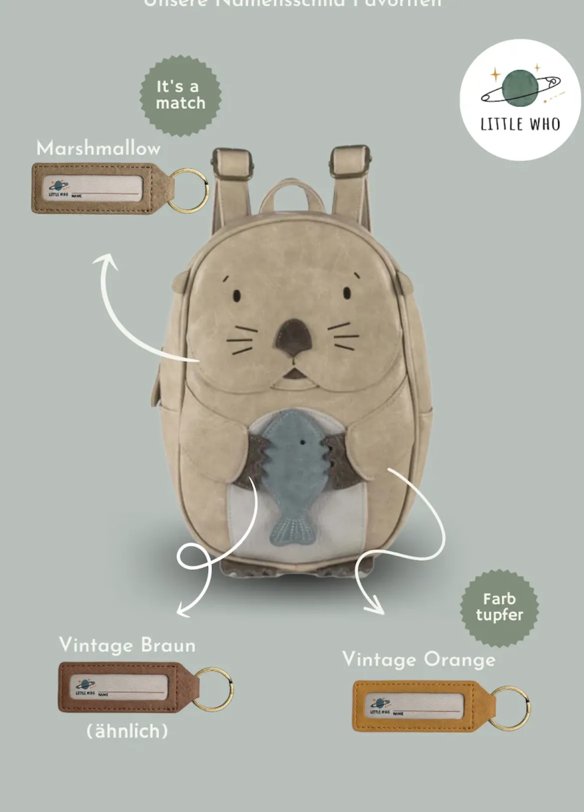 Little Who Namensschild | Vintage Orange