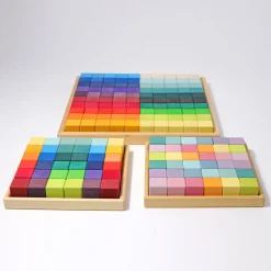 Mosaik Pastell | 36 Bauklötze im Holzrahmen