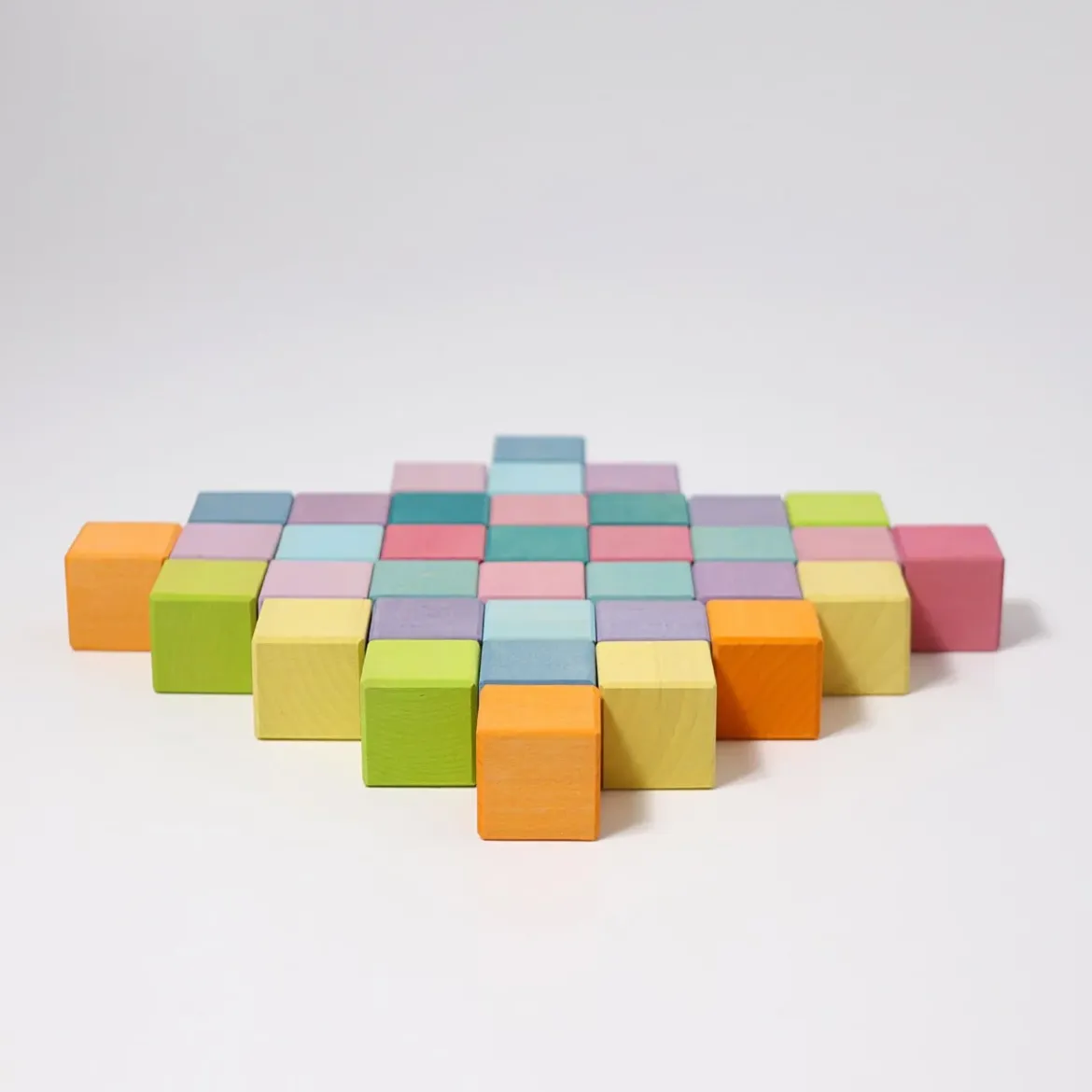 Mosaik Pastell | 36 Bauklötze im Holzrahmen