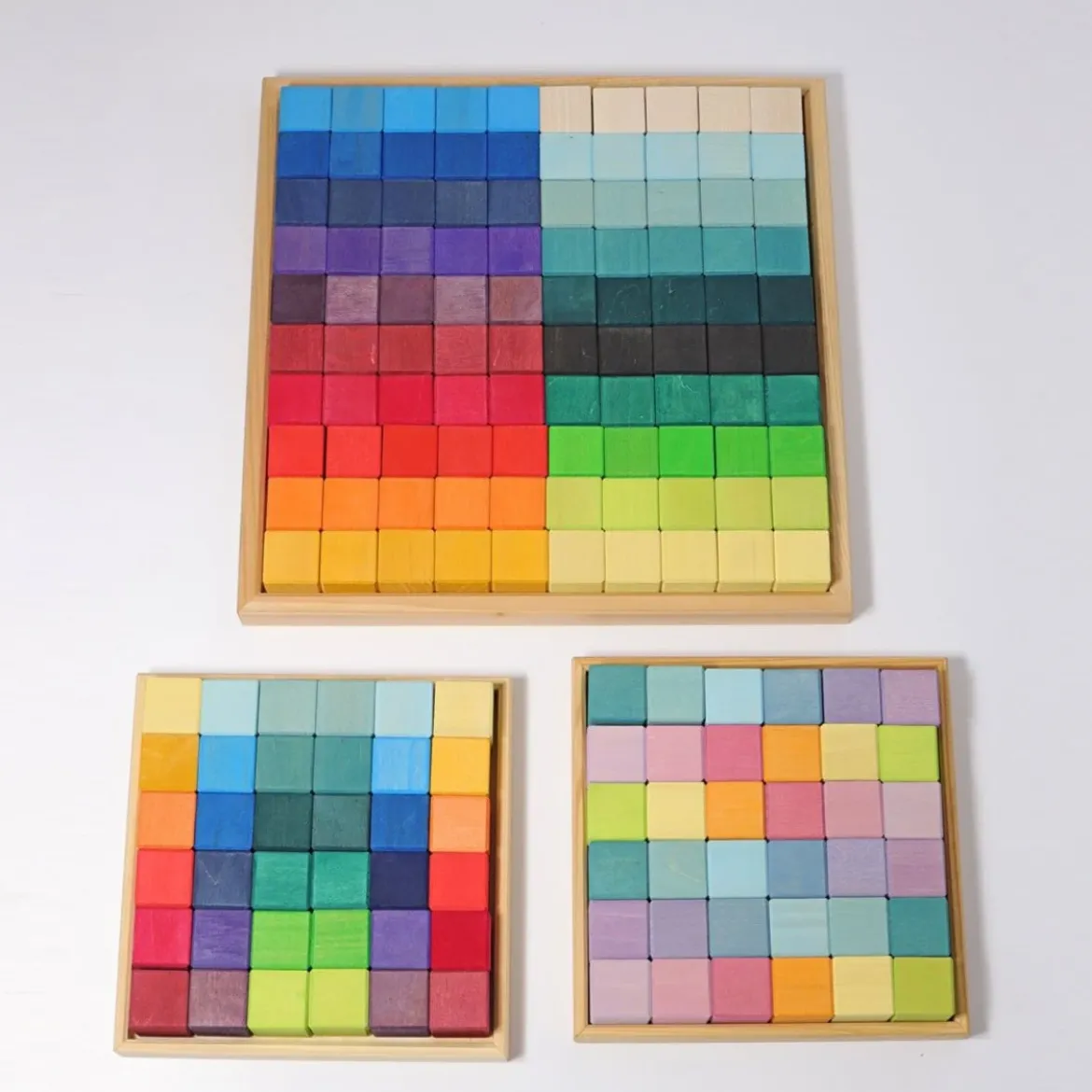 Mosaik Pastell | 36 Bauklötze im Holzrahmen