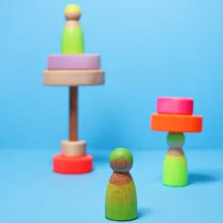 Neonfreunde Grün | 3 Figuren aus Naturholz
