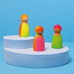 Neonfreunde Mix | 3 Figuren aus Naturholz