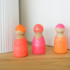 Neonfreunde Pink | 3 Figuren aus Naturholz