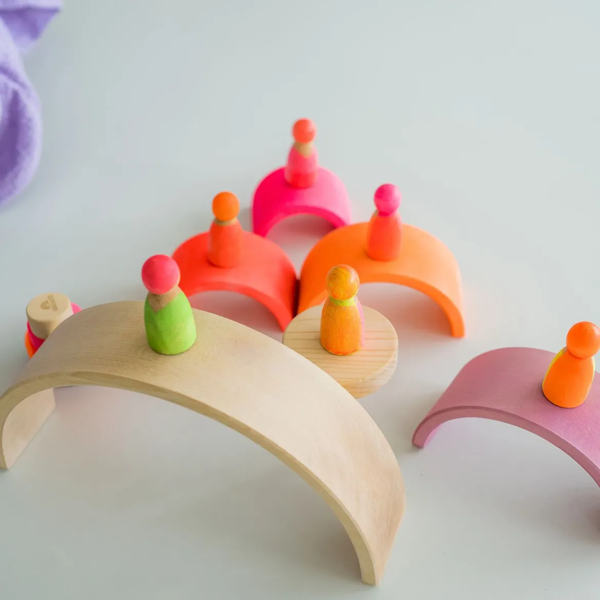 Neonfreunde Pink | 3 Figuren aus Naturholz