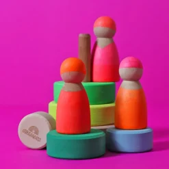 Neonfreunde Pink | 3 Figuren aus Naturholz