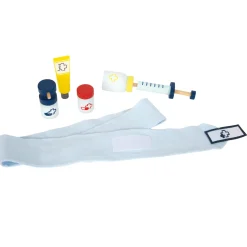Notarztrucksack mit Holz-Utensilien