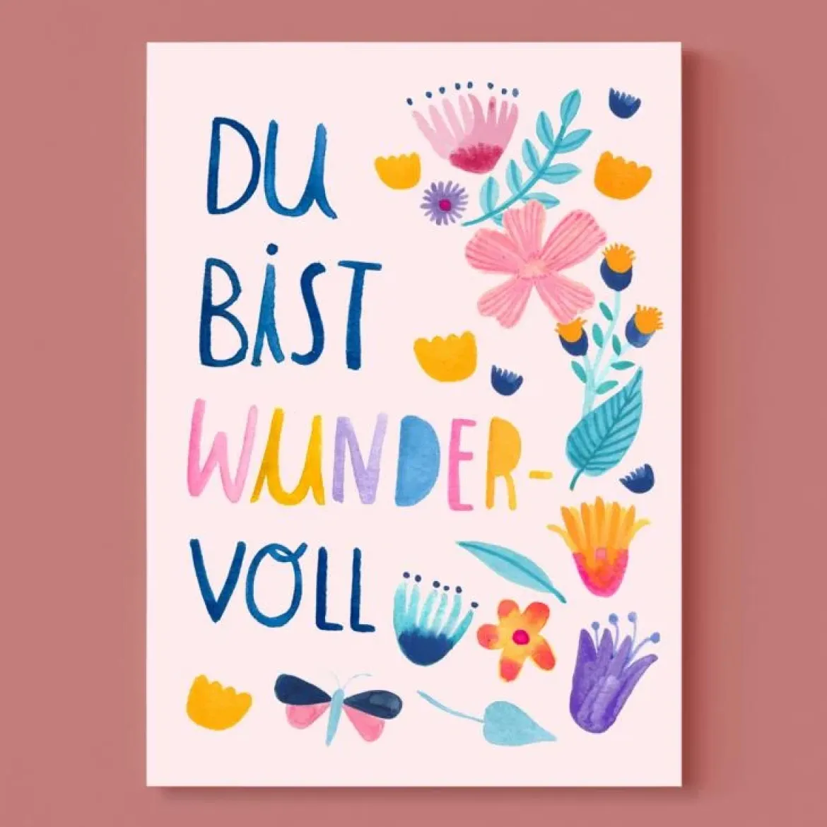 Postkarte | Du bist wundervoll