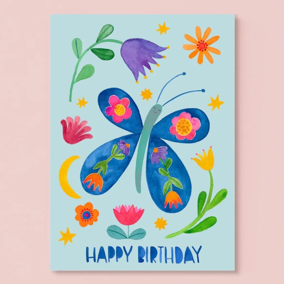 Postkarte zum Geburtstag | Happy birthday | Schmetterling