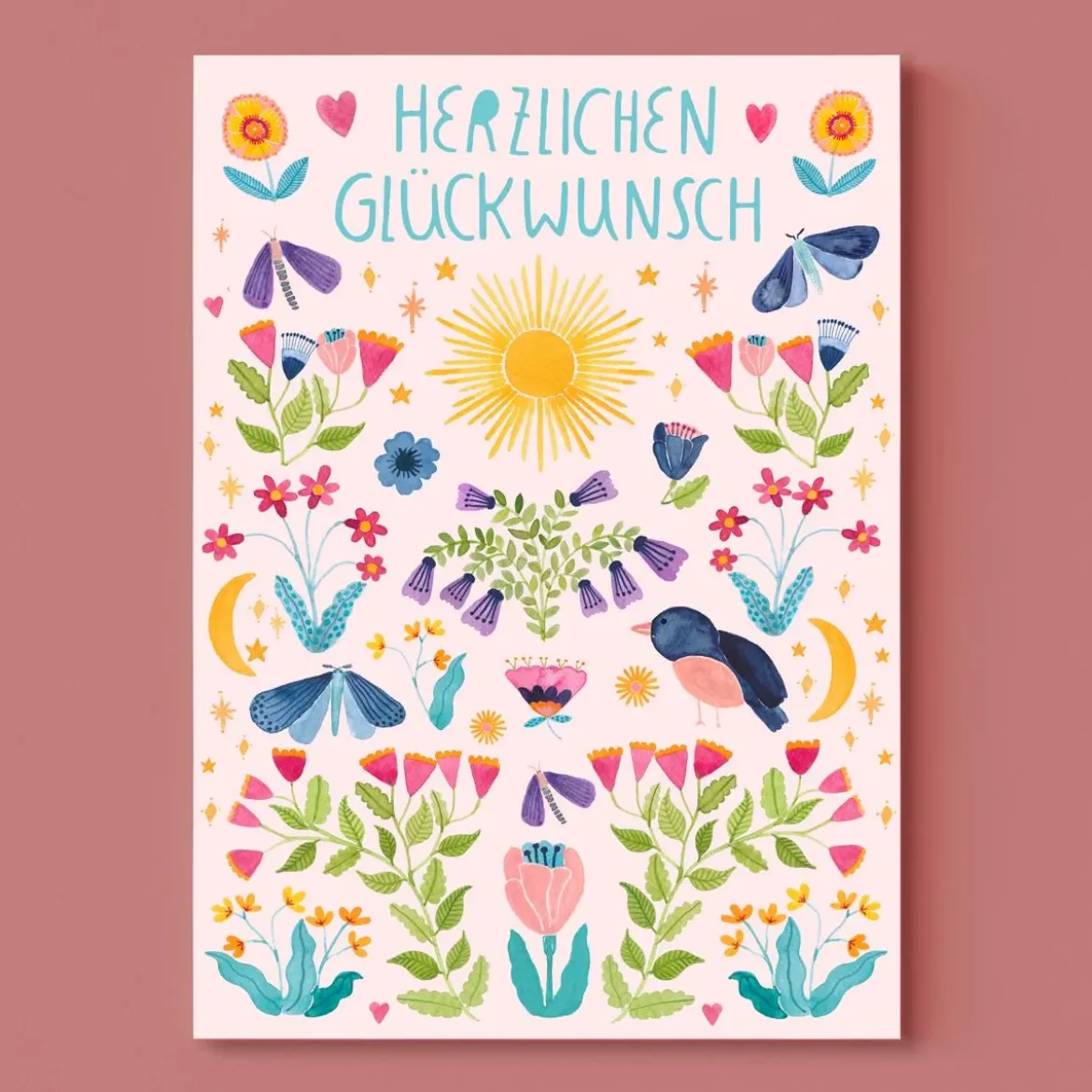 Postkarte zum Geburtstag | Herzlichen Glückwunsch