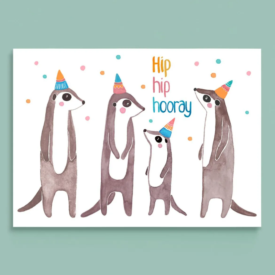 Postkarte zum Geburtstag | Hip Hip Hooray