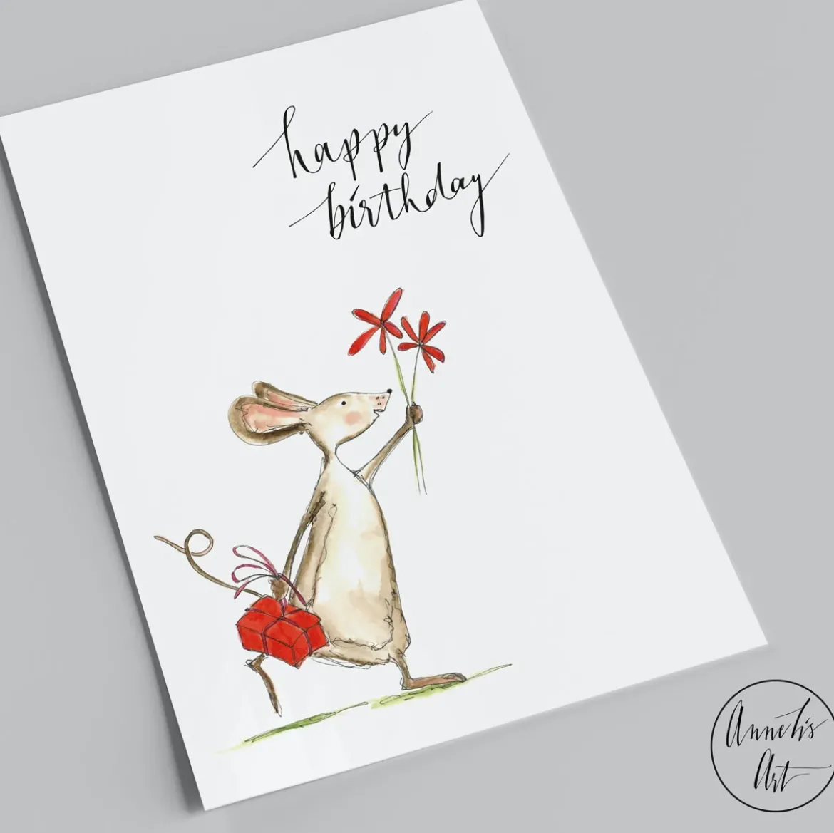 Postkarte zum Geburtstag | Maus | happy birthday