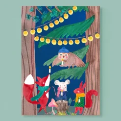 Postkarte zu Weihnachten | Weihnachtsleuchten