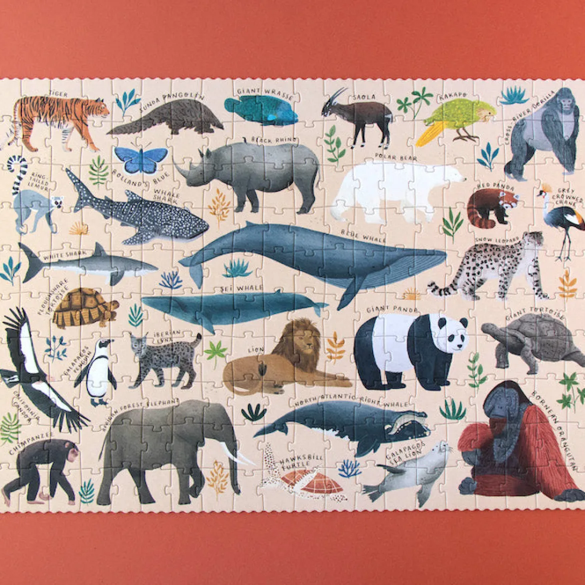 Puzzle Life mit bedrohten Tierarten | 200 Teile