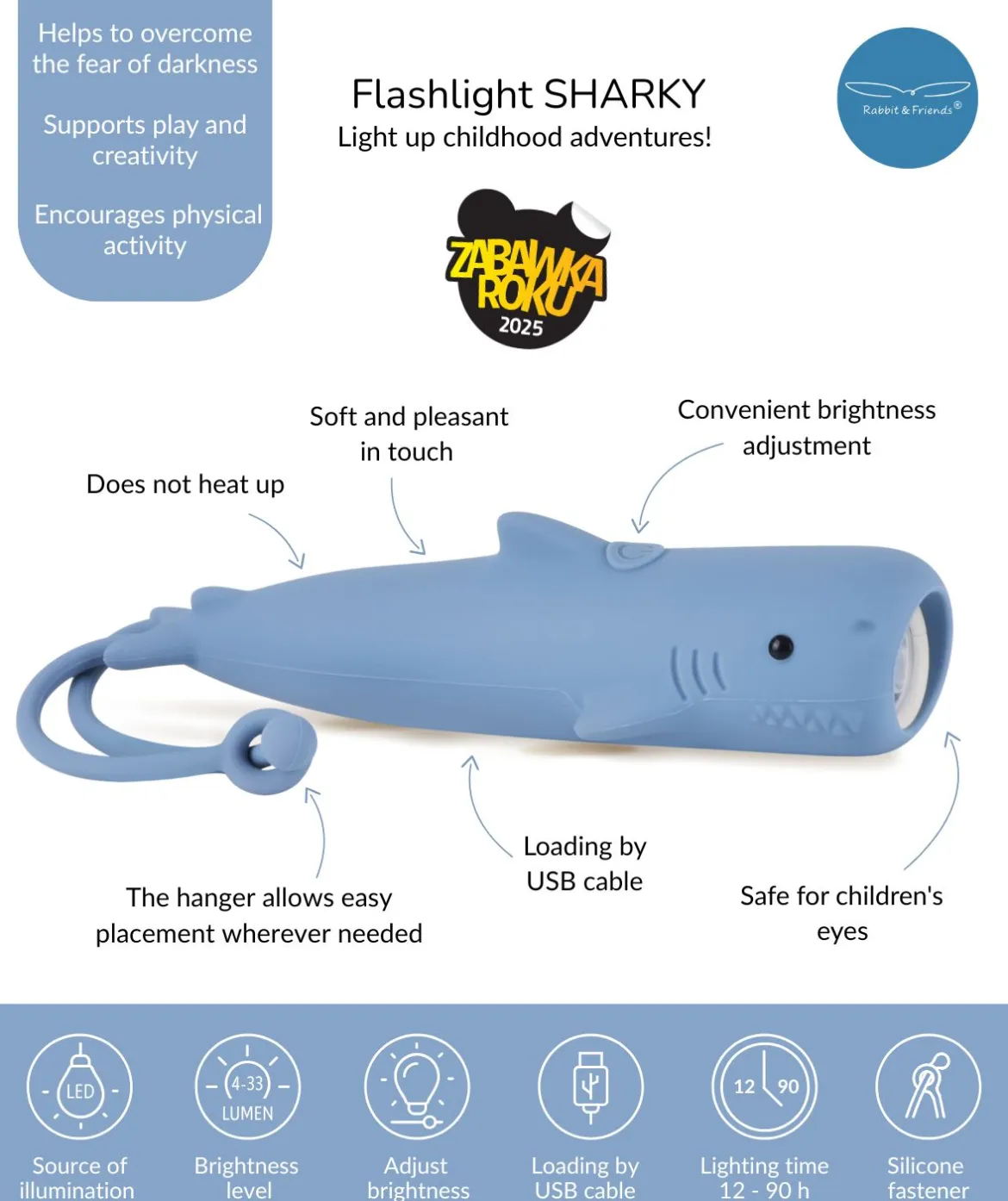 Rabbit & Friends Taschenlampe | Hai