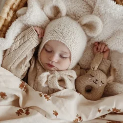 Rassel aus Baby-Alpakawolle | Hase sandfarben