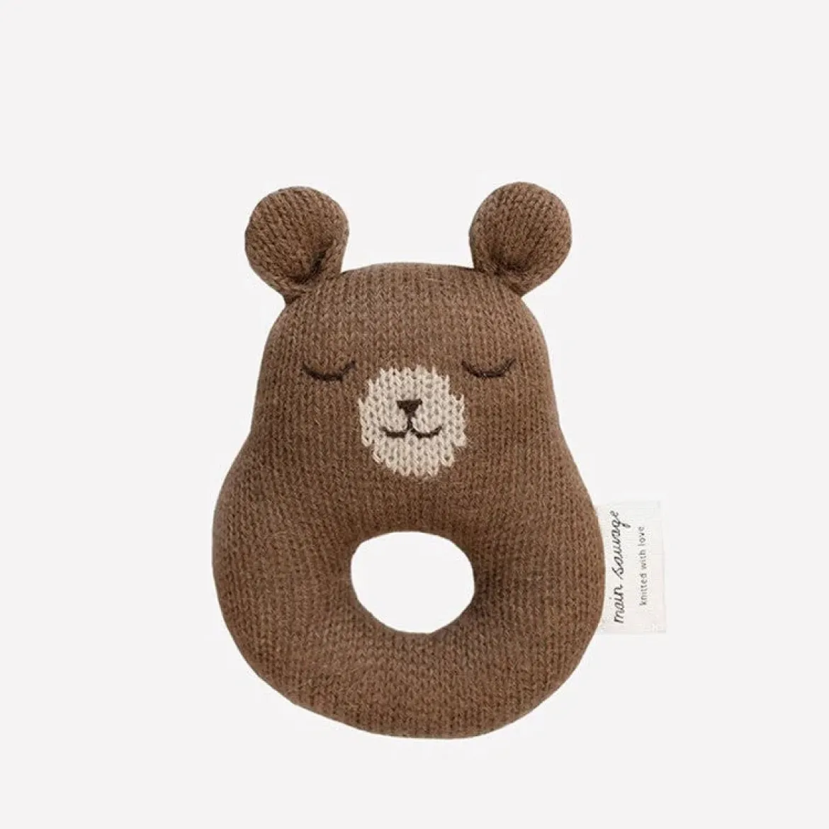 Rassel aus Baby-Alpakawolle | Teddy (nussbraun)