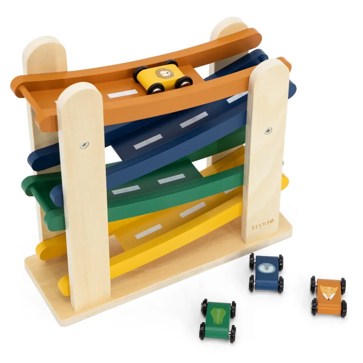 Rennbahn aus FSC®-Holz mit 4 Autos